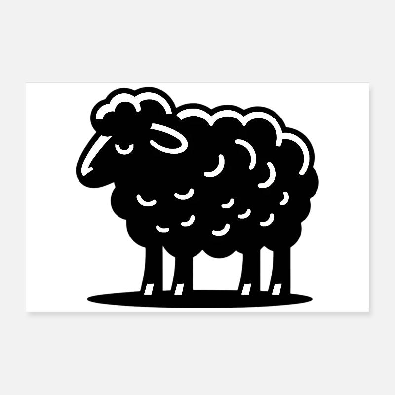 Schwarzes Schaf Poster 60x40 cm