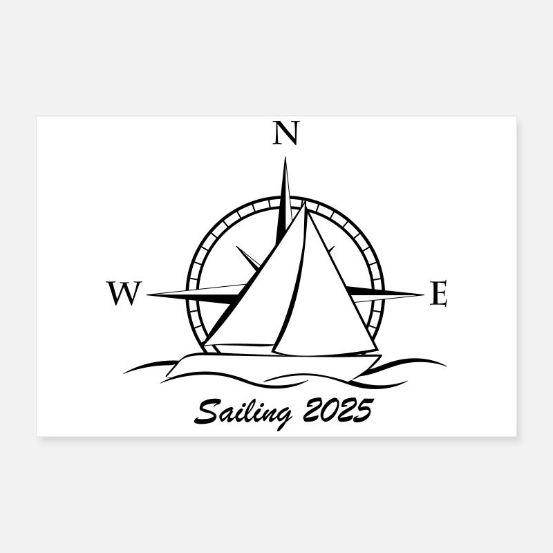 sailing 2025 schw Poster 60x40 cm