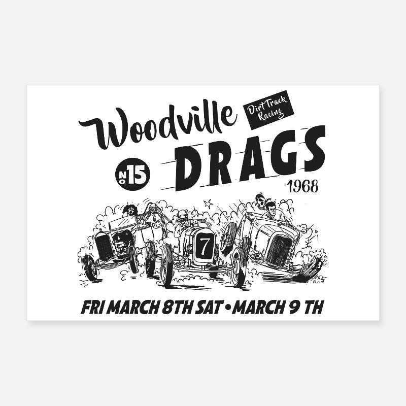 Conception de la course de dragsters Woodville Poster 60 x 40 cm