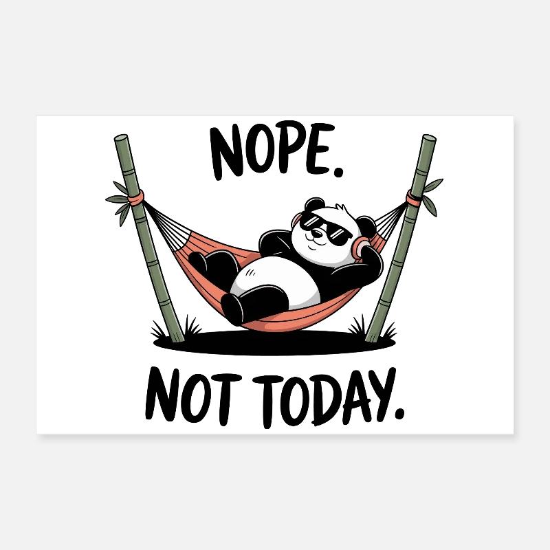 Chilling Panda Relaxing in Hammock Poster 24" x 16" (60x40 cm)