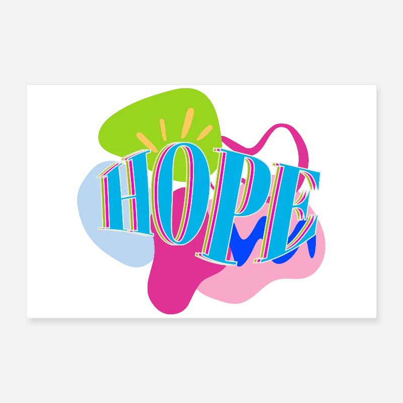 Lebendiges, Abstrakt Buntes HOPE Design  Poster 60x40 cm