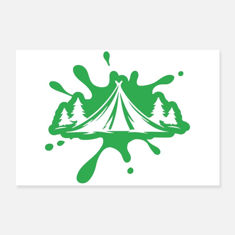 Camping Tent Nature Blobs Poster 24" x 16" (60x40 cm)