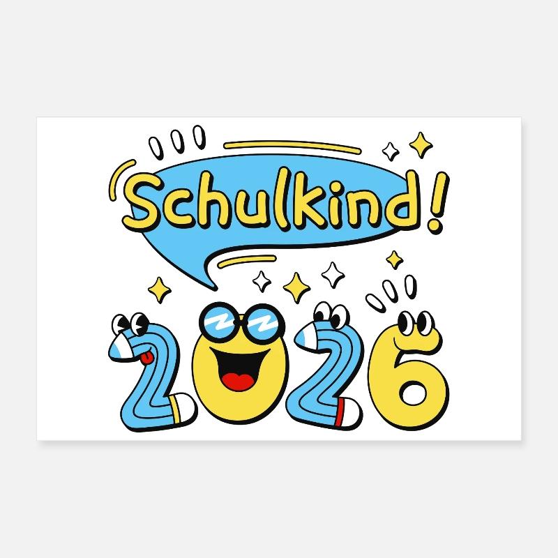 Schulkind 2026 Einschulung Schulanfang Comic Poster 60x40 cm