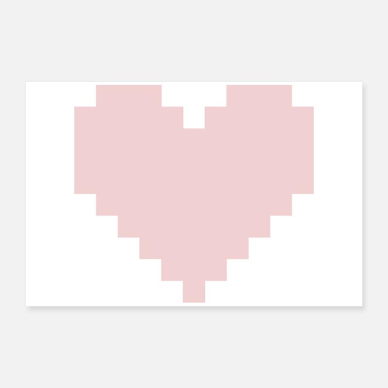 Pixel Pink Herz Poster 60x40 cm