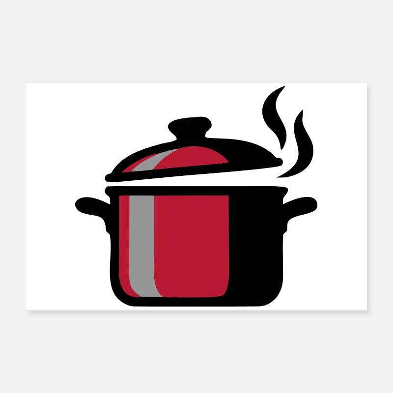 Kochtopf Kochen Küchenchef Restaurant Logo Poster 60x40 cm