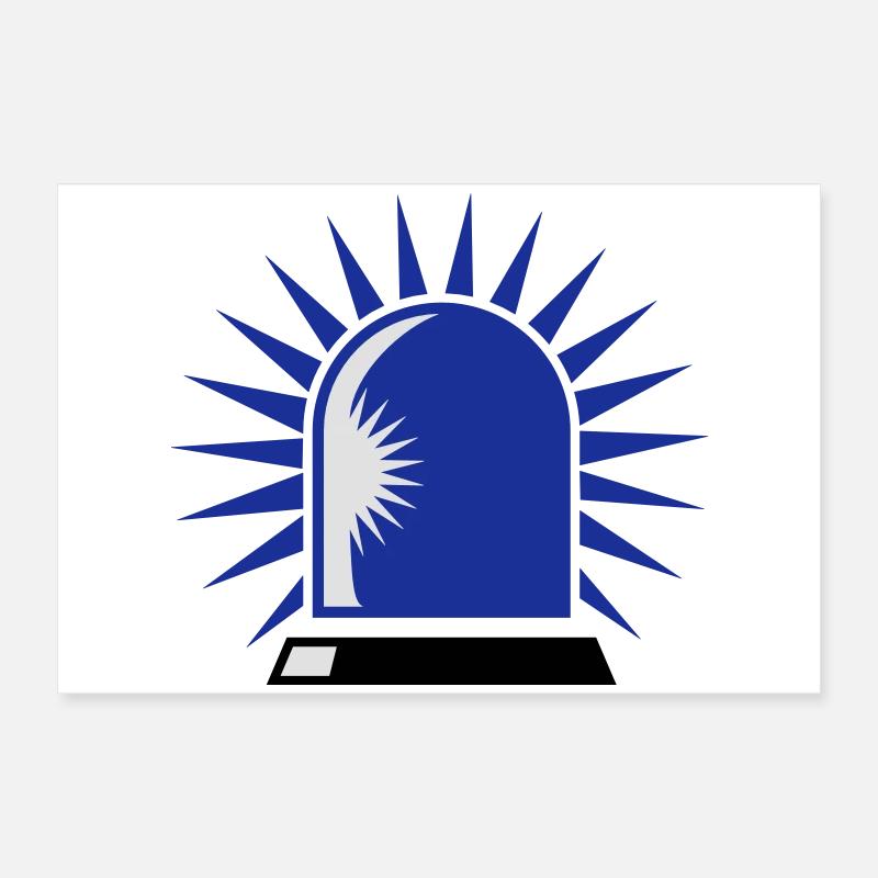 rotating blue beacon light Poster 24" x 16" (60x40 cm)