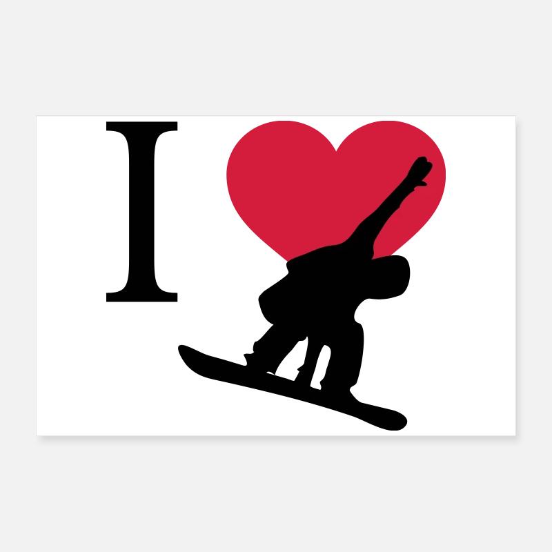 J'aime Snowboarding Poster 60 x 40 cm