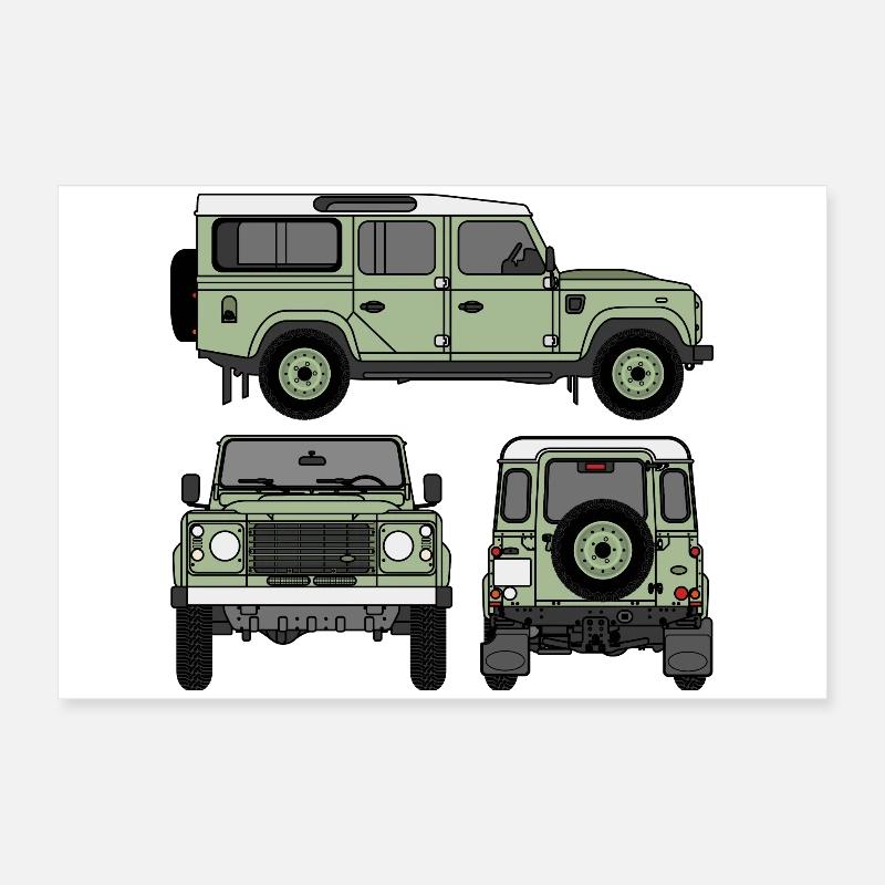 Defender 110 - Côtés Poster 60 x 40 cm
