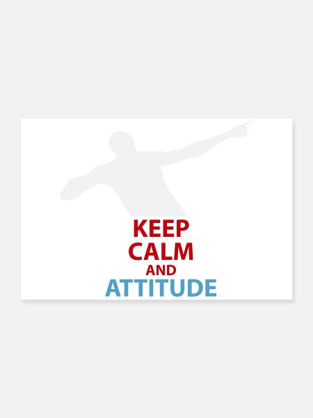 Silhouette calme et attitude - Poster 60 x 40 cm - blanc - Devant