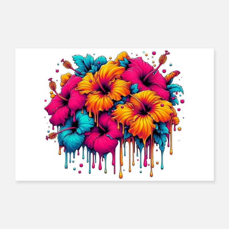 Fleurs d’hibiscus Poster 60 x 40 cm