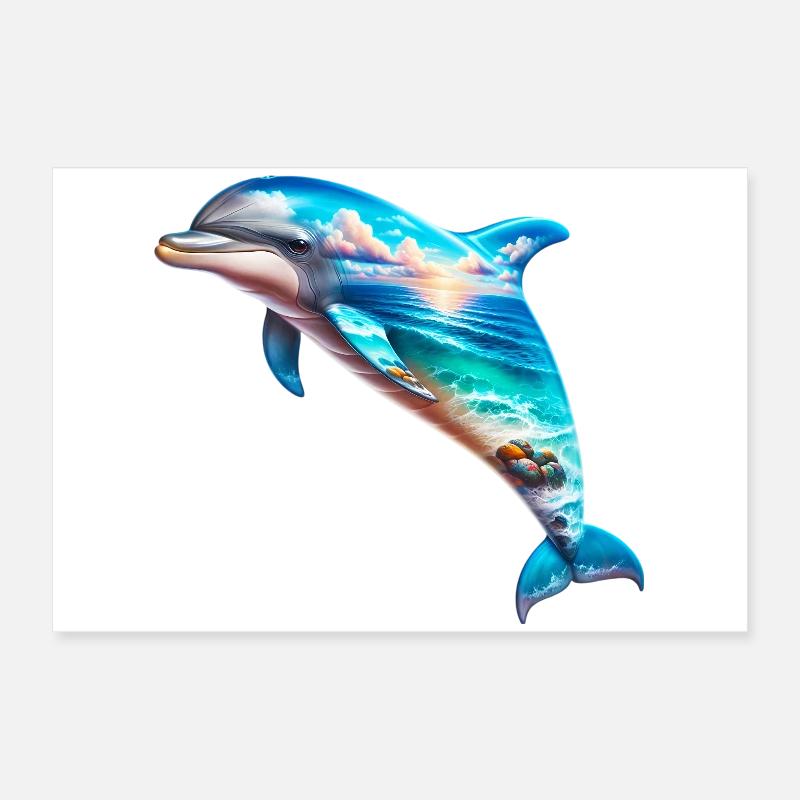 Dolphin Poster 24" x 16" (60x40 cm)