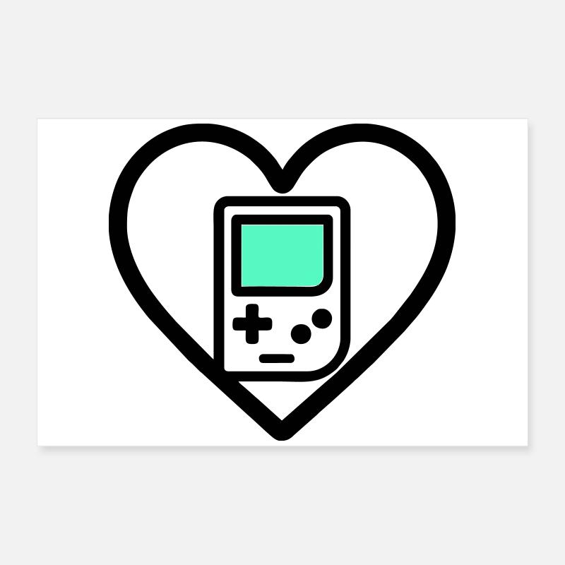 Retro Heart – Retro-Handheld-Konsole Poster 60x40 cm
