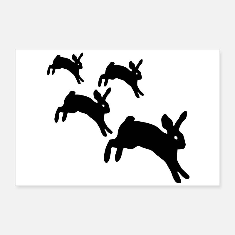 Springen Kaninchen Poster 60x40 cm