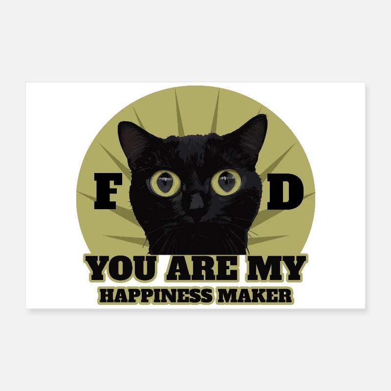 Cute Black Cat Poster 24" x 16" (60x40 cm)