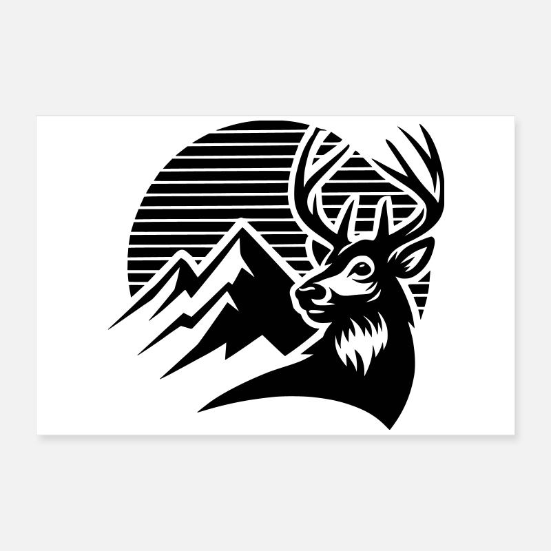 Cerf des Alpes Poster 60 x 40 cm