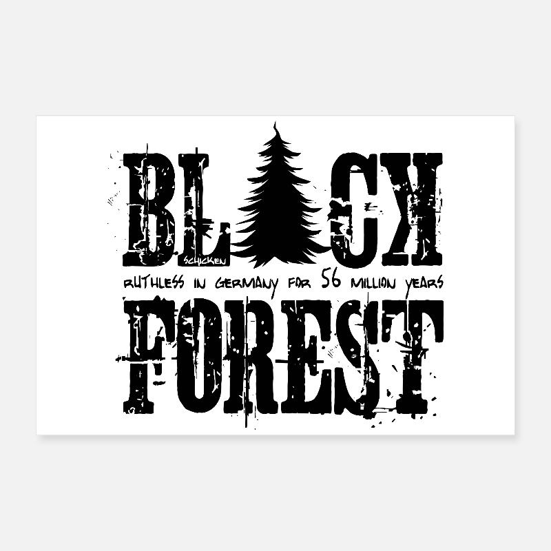 Lettrage Forêt-Noire Noir Poster 60 x 40 cm