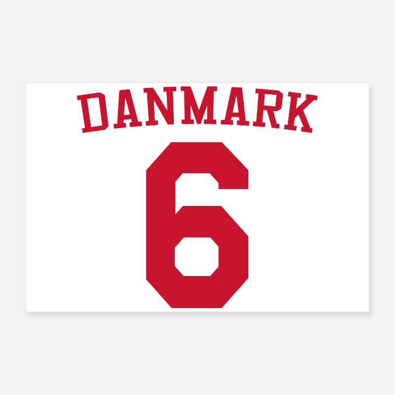 Denmark 6 – Red Text Design Poster 24" x 16" (60x40 cm)