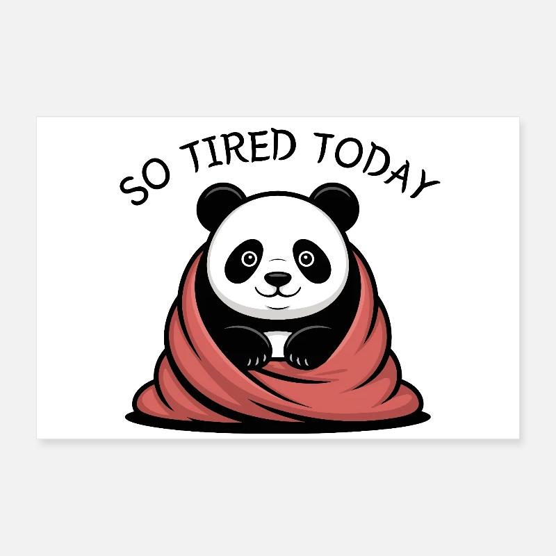 Panda Cuddle Dream Under Blanket Poster 24" x 16" (60x40 cm)