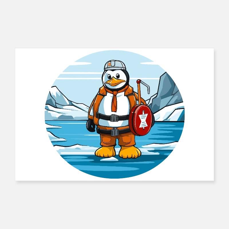 Arctic Penguin Adventurer Poster 24" x 16" (60x40 cm)