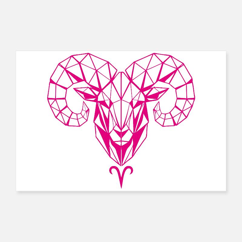 Geometrischer PinkWidder Kopf Poster 60x40 cm