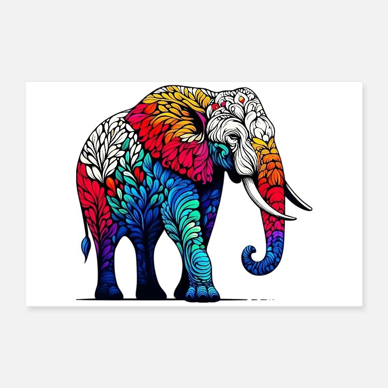 Éléphant Poster 60 x 40 cm