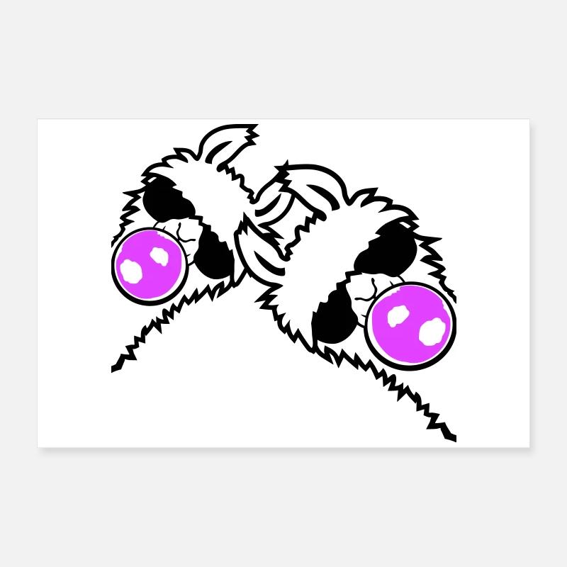 2 Lamas Bubbles Side Team Friends Crew Poster 60 x 40 cm