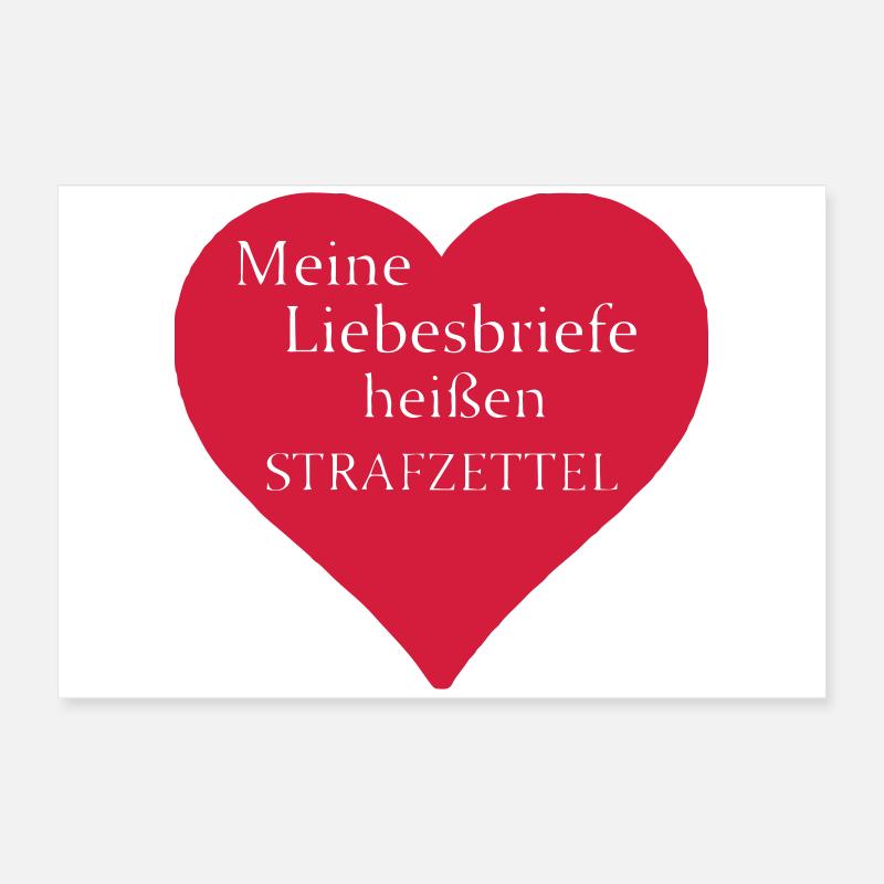 Strafzettel Liebe Spruch Geschenk Herz Polizei Poster 60x40 cm