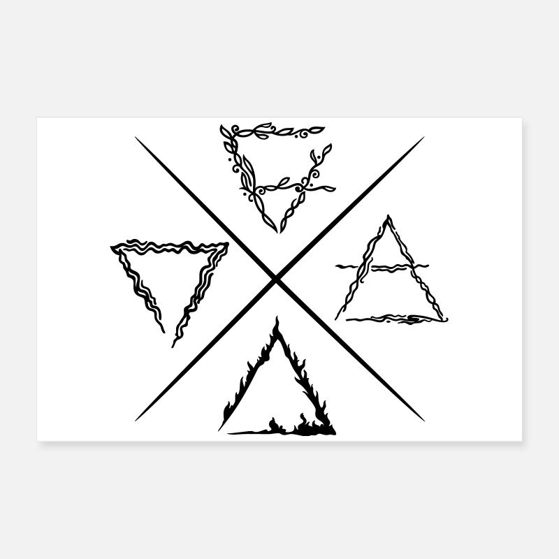 Quatre éléments symboles Poster 60 x 40 cm