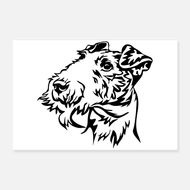 Tête de Fox terrier Poster 60 x 40 cm