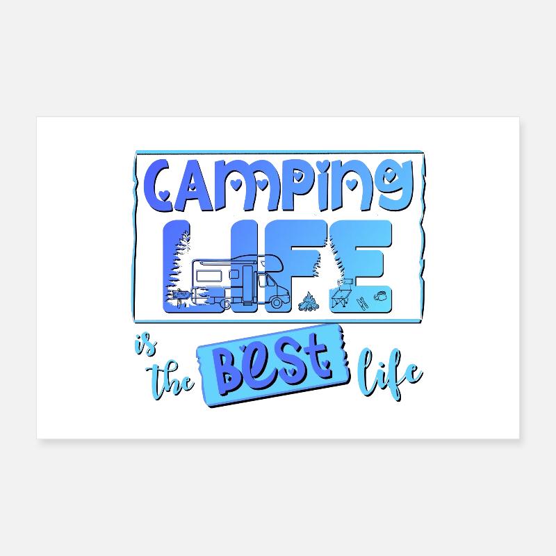 Camping Leben ist das beste Leben Poster 60x40 cm