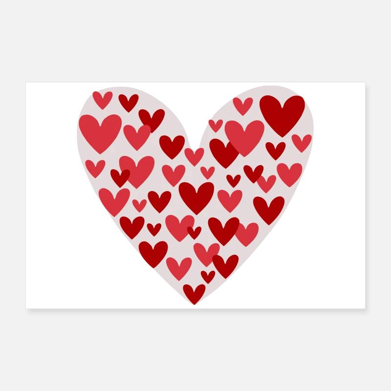 Many hearts pattern Poster 24" x 16" (60x40 cm)