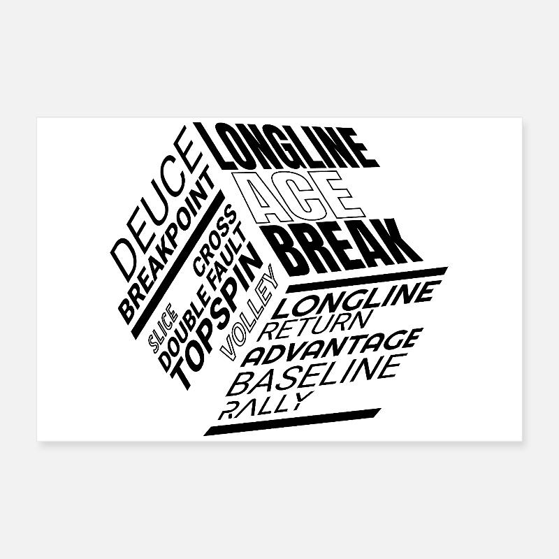 Tennis Glossar von Deuce bis Break Point Poster 60x40 cm