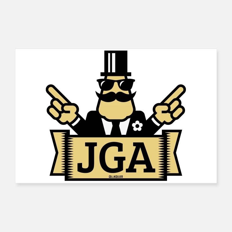 JGA Handzeichen (Junggesellenabschied / 3C) Poster 60x40 cm