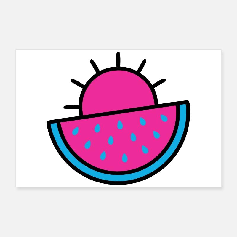 Watermelon Sun Pop Art des années 90 Poster 60 x 40 cm