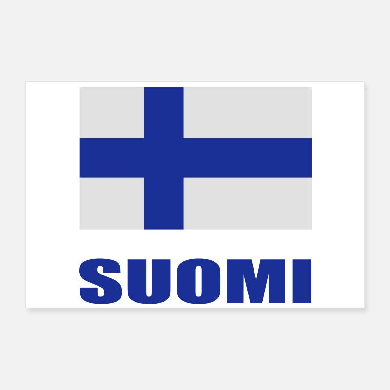 Finnish flag Poster 24" x 16" (60x40 cm)