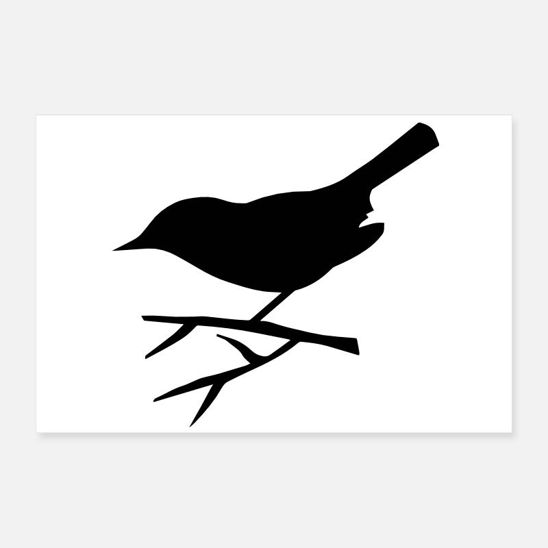 Un petit oiseau assis sur la branche Poster 60 x 40 cm