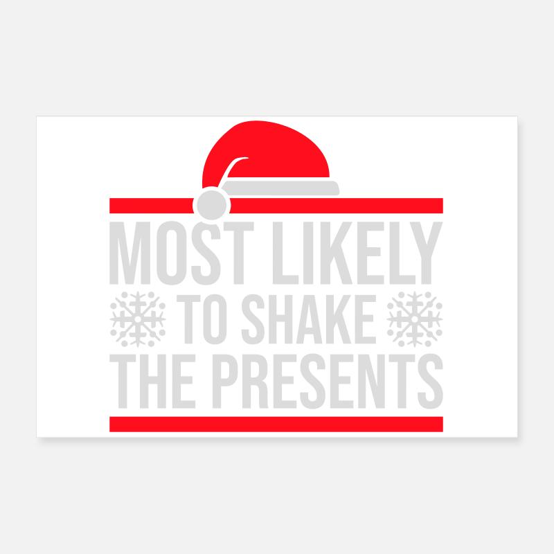 Le plus susceptible de secouer les cadeaux Noël Fun Poster 60 x 40 cm