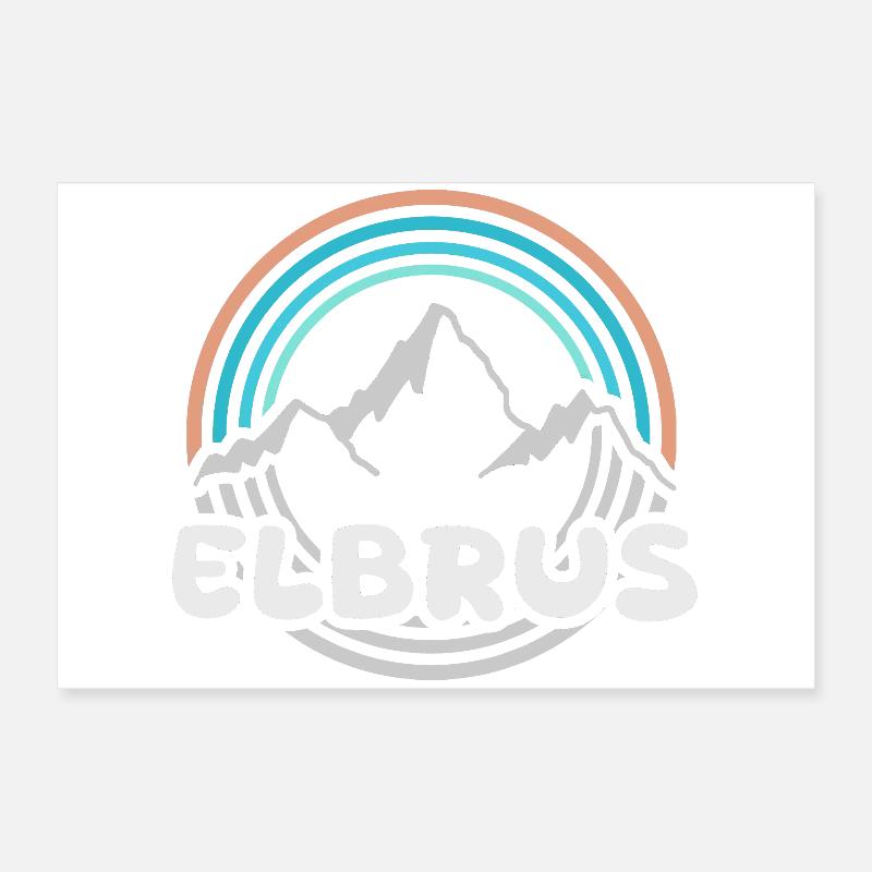 Hiking Elbrus Poster 24" x 16" (60x40 cm)