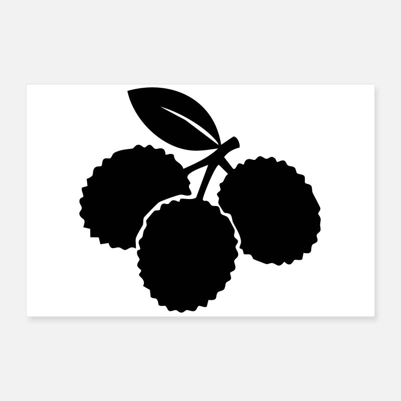 Litschi-Silhouette – Exotisches Obstdesign Poster 60x40 cm