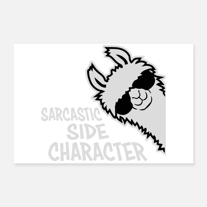 Lama Alpaka Sarcastic Side Character Sarkastisch Poster 60x40 cm