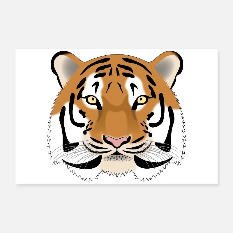Tiger Head - colored Poster 24" x 16" (60x40 cm)