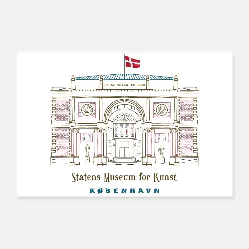 Copenhague, Musée d’art SMK, Dessin Danemark Poster 60 x 40 cm
