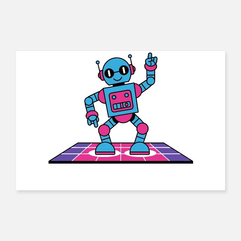 Funky Circuits Robots Poster 60 x 40 cm