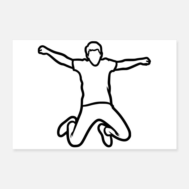Jumping Person – Minimalist Drawing Poster 24" x 16" (60x40 cm)