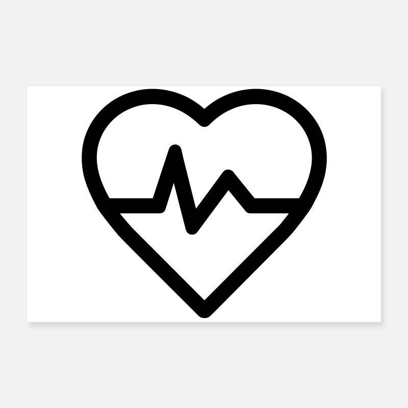 Herzfrequenz Poster 60x40 cm