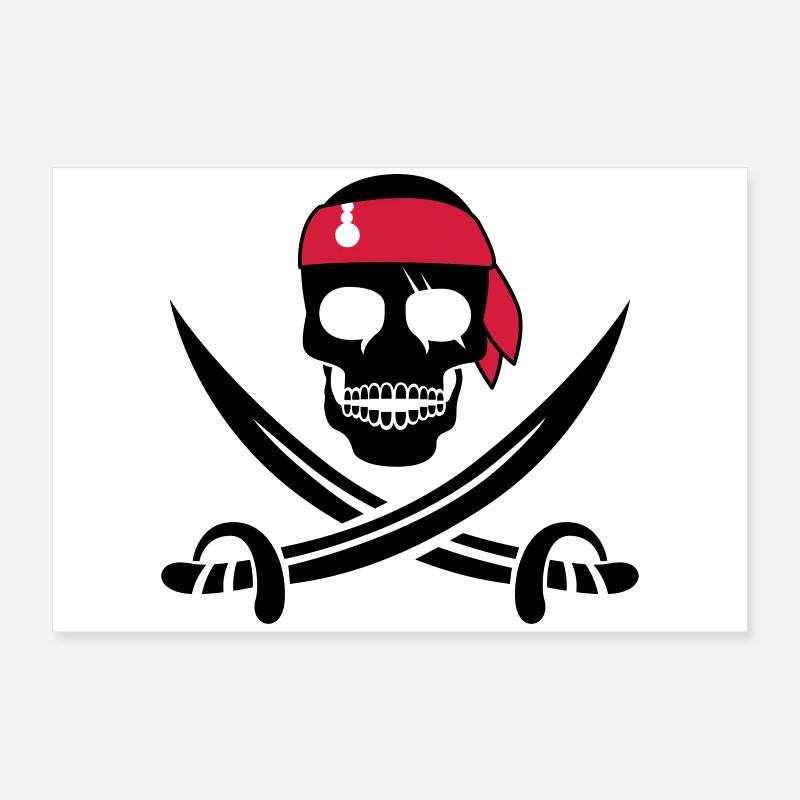 pirate skull Poster 24" x 16" (60x40 cm)