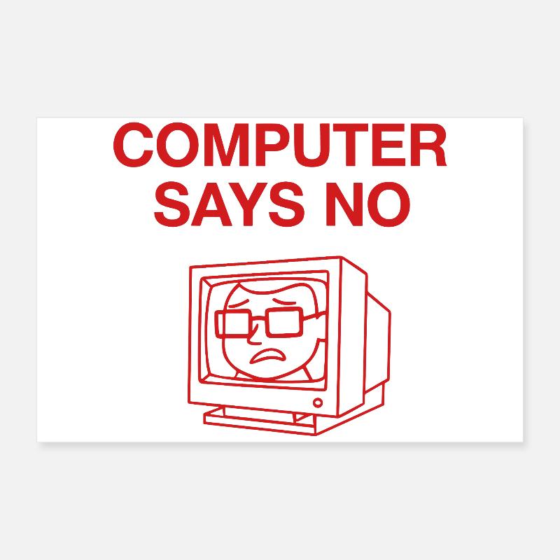 Retro Computer Says No Design Poster 60x40 cm