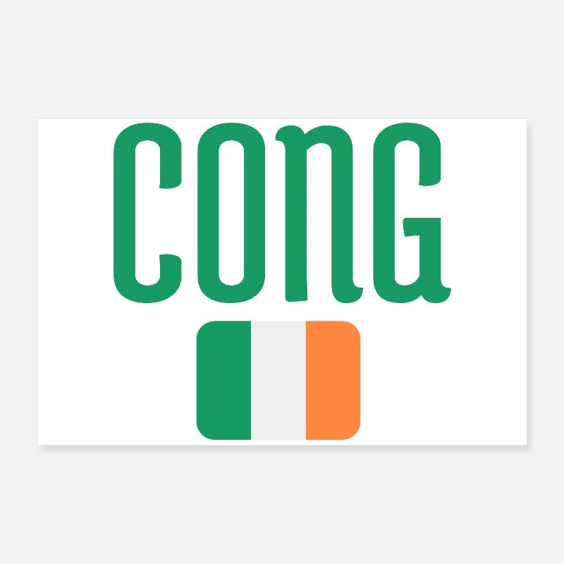 Typographie du drapeau irlandais des Cong Poster 60 x 40 cm