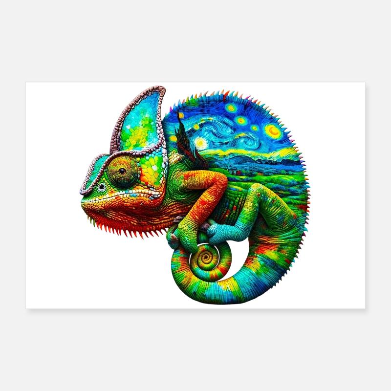 Van Gogh Chameleon Poster 24" x 16" (60x40 cm)