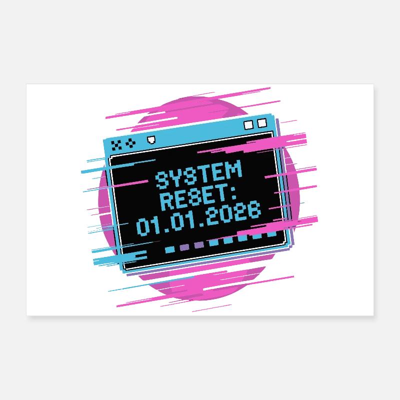 Neon-System-Reset 01.01.2026 Poster 60x40 cm